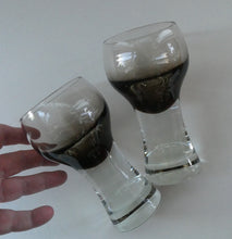 Load image into Gallery viewer, PAIR of Caithness CANISBAY LARGE Peat Coloured Wine Glasses. Space Age Shape. 5 1/4 inches in height
