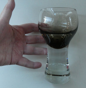 PAIR of Caithness CANISBAY LARGE Peat Coloured Wine Glasses. Space Age Shape. 5 1/4 inches in height