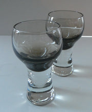 Load image into Gallery viewer, PAIR of Caithness CANISBAY LARGE Peat Coloured Wine Glasses. Space Age Shape. 5 1/4 inches in height
