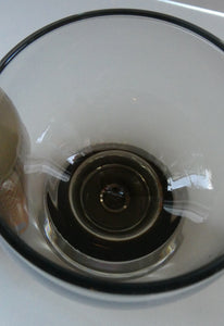 PAIR of Caithness CANISBAY LARGE Peat Coloured Wine Glasses. Space Age Shape. 5 1/4 inches in height