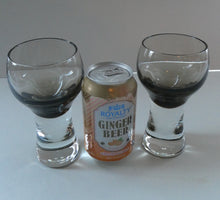 Load image into Gallery viewer, PAIR of Caithness CANISBAY LARGE Peat Coloured Wine Glasses. Space Age Shape. 5 1/4 inches in height

