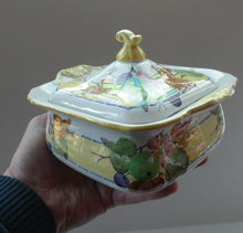 Load image into Gallery viewer, SCOTTISH POTTERY. Rare 1920s Mak Merry Hand-Painted Lidded Serving Dish. Decorated  with Fruits and Berries
