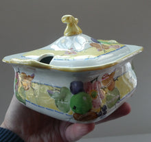 Load image into Gallery viewer, SCOTTISH POTTERY. Rare 1920s Mak Merry Hand-Painted Lidded Serving Dish. Decorated  with Fruits and Berries
