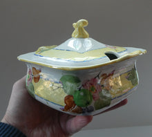 Load image into Gallery viewer, SCOTTISH POTTERY. Rare 1920s Mak Merry Hand-Painted Lidded Serving Dish. Decorated  with Fruits and Berries
