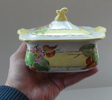 Load image into Gallery viewer, SCOTTISH POTTERY. Rare 1920s Mak Merry Hand-Painted Lidded Serving Dish. Decorated  with Fruits and Berries
