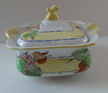 Load image into Gallery viewer, SCOTTISH POTTERY. Rare 1920s Mak Merry Hand-Painted Lidded Serving Dish. Decorated  with Fruits and Berries
