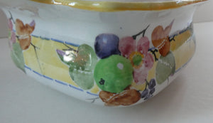 SCOTTISH POTTERY. Rare 1920s Mak Merry Hand-Painted Lidded Serving Dish. Decorated  with Fruits and Berries