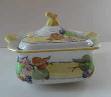 Load image into Gallery viewer, SCOTTISH POTTERY. Rare 1920s Mak Merry Hand-Painted Lidded Serving Dish. Decorated  with Fruits and Berries
