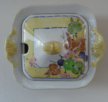 Load image into Gallery viewer, SCOTTISH POTTERY. Rare 1920s Mak Merry Hand-Painted Lidded Serving Dish. Decorated  with Fruits and Berries
