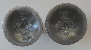 1930s / 1940s JUST ANDERSEN Danish Pewter PAIR of Dwarf Candlesticks