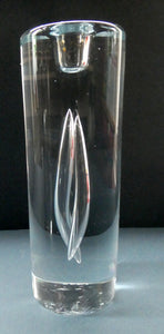 1990s Large Timo Sarpaneva Chunky Clear Glass "JANUS" Candlestick for Iittala