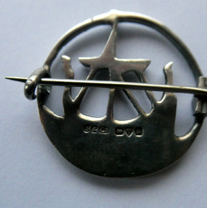 Vintage 1930s SHIPTON & Co. Brooch with Viking Ship Pattern. Chester Hallmark for 1936 Media 1 of 12