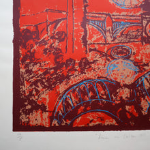 Load image into Gallery viewer, SCOTTISH ART. Contemporary Original Pencil Signed Screenprint by Paul Furneaux. Demon on Calton Hill. Signed &amp; Dated 1987
