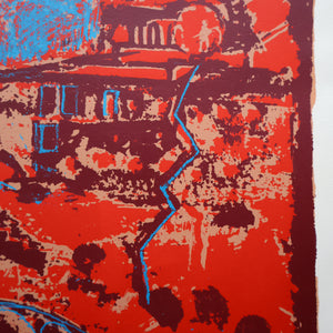 SCOTTISH ART. Contemporary Original Pencil Signed Screenprint by Paul Furneaux. Demon on Calton Hill. Signed & Dated 1987