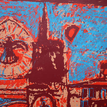 Load image into Gallery viewer, SCOTTISH ART. Contemporary Original Pencil Signed Screenprint by Paul Furneaux. Demon on Calton Hill. Signed &amp; Dated 1987
