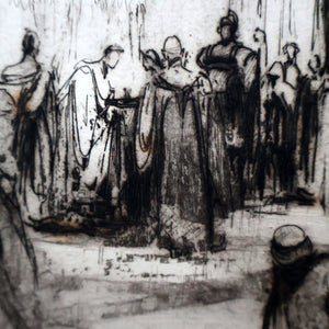 LISTED ARTIST: William Walcot (1874 - 1943). Large Etching entitled "The Atrium to a House of a Patrician, Rome". Signed in Pencil