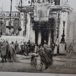 LISTED ARTIST: William Walcot (1874 - 1943). Large Etching entitled "The Atrium to a House of a Patrician, Rome". Signed in Pencil