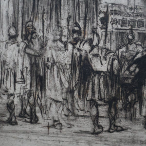 LISTED ARTIST: William Walcot (1874 - 1943). Large Etching entitled "The Atrium to a House of a Patrician, Rome". Signed in Pencil