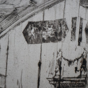 LISTED ARTIST: William Walcot (1874 - 1943). Large Etching entitled "The Atrium to a House of a Patrician, Rome". Signed in Pencil