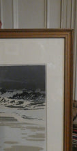 Load image into Gallery viewer, 1930s Original German COLOUR WOODCUT Entitled &quot;Breakers&quot; by Oscar Droege. Pencil Signed. FRAMED
