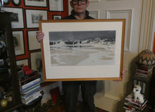 Load image into Gallery viewer, 1930s Original German COLOUR WOODCUT Entitled &quot;Breakers&quot; by Oscar Droege. Pencil Signed. FRAMED

