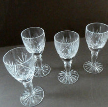 Load image into Gallery viewer, Edinburgh Crystal Set of FOUR Vintage STIRLING PATTERN Liqueur or Tasting Glasses
