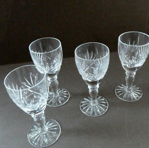 Edinburgh Crystal Set of FOUR Vintage STIRLING PATTERN Liqueur or Tasting Glasses