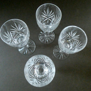 Edinburgh Crystal Set of FOUR Vintage STIRLING PATTERN Liqueur or Tasting Glasses