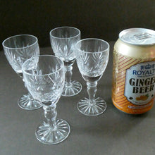 Load image into Gallery viewer, Edinburgh Crystal Set of FOUR Vintage STIRLING PATTERN Liqueur or Tasting Glasses
