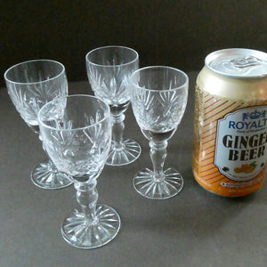 Edinburgh Crystal Set of FOUR Vintage STIRLING PATTERN Liqueur or Tasting Glasses