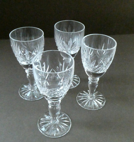 Edinburgh Crystal Set of FOUR Vintage STIRLING PATTERN Liqueur or Tasting Glasses