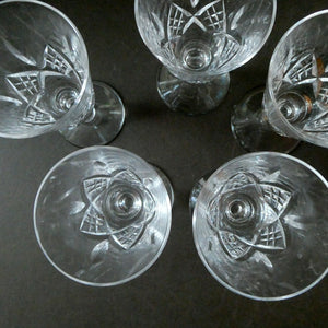 Set of FIVE Vintage EDINBURGH CRYSTAL Liqueur or Sherry Glasses