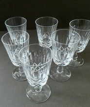 Load image into Gallery viewer, EDINBURGH CRYSTAL. Set of SIX Matching Sherry or Liqueur Glasses. Appin Pattern
