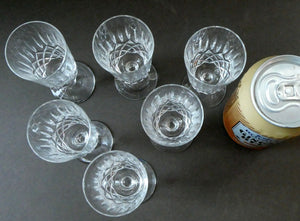 EDINBURGH CRYSTAL. Set of SIX Matching Sherry or Liqueur Glasses. Appin Pattern