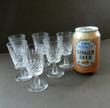 Load image into Gallery viewer, EDINBURGH CRYSTAL. Set of SIX Matching Sherry or Liqueur Glasses. Appin Pattern
