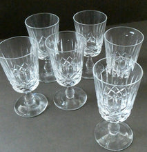 Load image into Gallery viewer, EDINBURGH CRYSTAL. Set of SIX Matching Sherry or Liqueur Glasses. Appin Pattern
