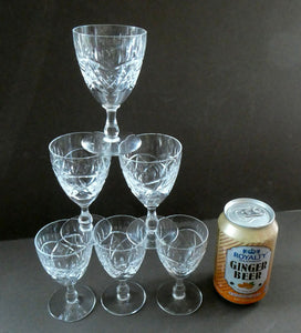 Edinburgh Crystal Set of Six Small Sherry or Liqueur Glasses. 4 inches high