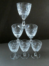 Load image into Gallery viewer, Edinburgh Crystal Set of Six Small Sherry or Liqueur Glasses. 4 inches high
