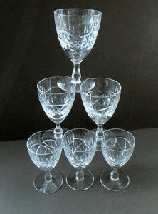 Edinburgh Crystal Set of Six Small Sherry or Liqueur Glasses. 4 inches high