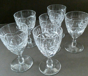 Edinburgh Crystal Set of Six Small Sherry or Liqueur Glasses. 4 inches high