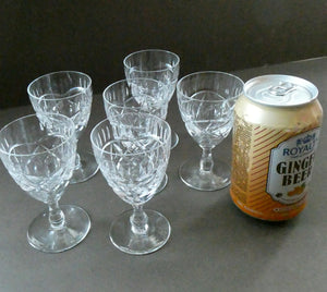 Edinburgh Crystal Set of Six Small Sherry or Liqueur Glasses. 4 inches high