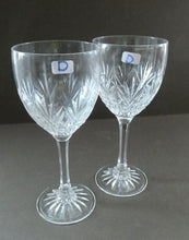 Load image into Gallery viewer, 1990s Edinburgh Crystal Tall White Wine Glasses. TWEED Pattern. Set of Six
