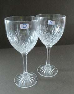 1990s Edinburgh Crystal Tall White Wine Glasses. TWEED Pattern. Set of Six