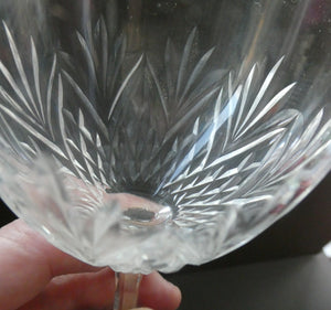 1990s Edinburgh Crystal Tall White Wine Glasses. TWEED Pattern. Set of Six