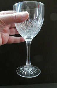 1990s Edinburgh Crystal Tall White Wine Glasses. TWEED Pattern. Set of Six