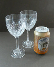 Load image into Gallery viewer, 1990s Edinburgh Crystal Tall White Wine Glasses. TWEED Pattern. Set of Six
