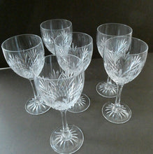 Load image into Gallery viewer, 1990s Edinburgh Crystal Tall White Wine Glasses. TWEED Pattern. Set of Six
