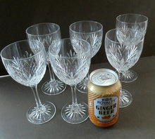 Load image into Gallery viewer, 1990s Edinburgh Crystal Tall White Wine Glasses. TWEED Pattern. Set of Six
