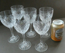 Load image into Gallery viewer, 1990s Edinburgh Crystal Tall White Wine Glasses. TWEED Pattern. Set of Six
