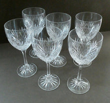 Load image into Gallery viewer, 1990s Edinburgh Crystal Tall White Wine Glasses. TWEED Pattern. Set of Six
